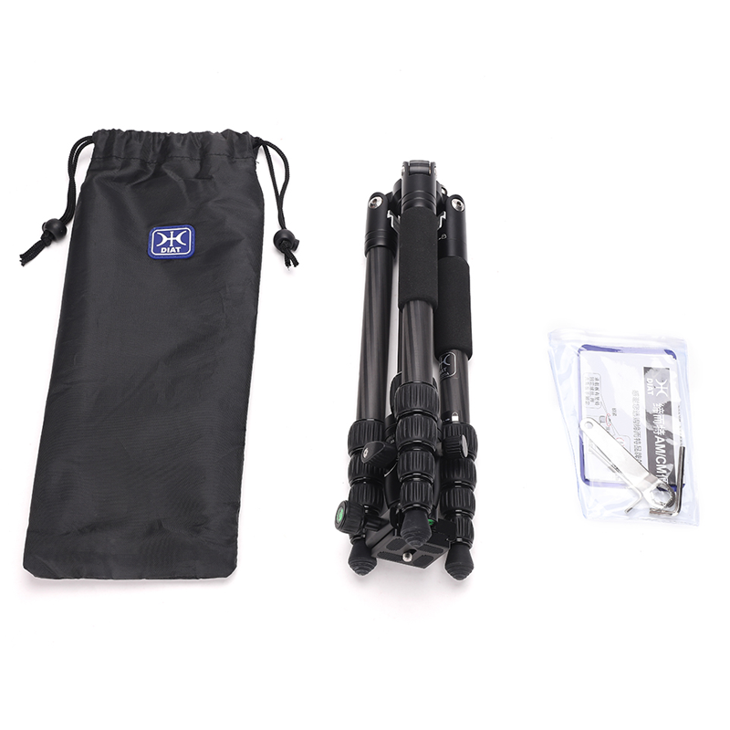 DIat CM225A+DHS-5 Professional flexible portable carbon fiber mini camera tripod stand